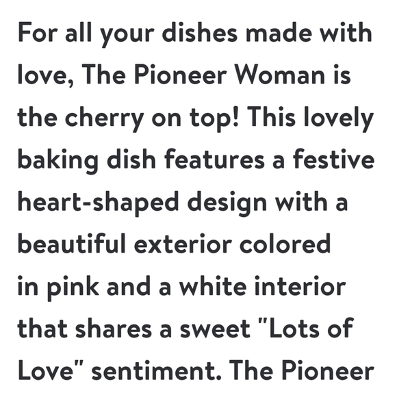 Sold out ❤️ New Pioneer Woman Heart Shaped Ceramic Baking Dish - Picture 2 of 8
